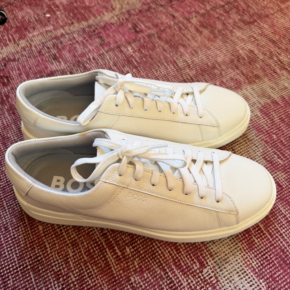 HUGO BOSS GARY TRAINERS WITH LEATHER UPPERS